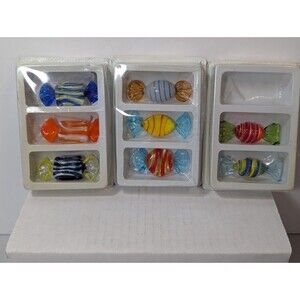 Vintage Lot Of 8 Hand Blown Murano Like Glass Candies #4